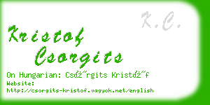 kristof csorgits business card